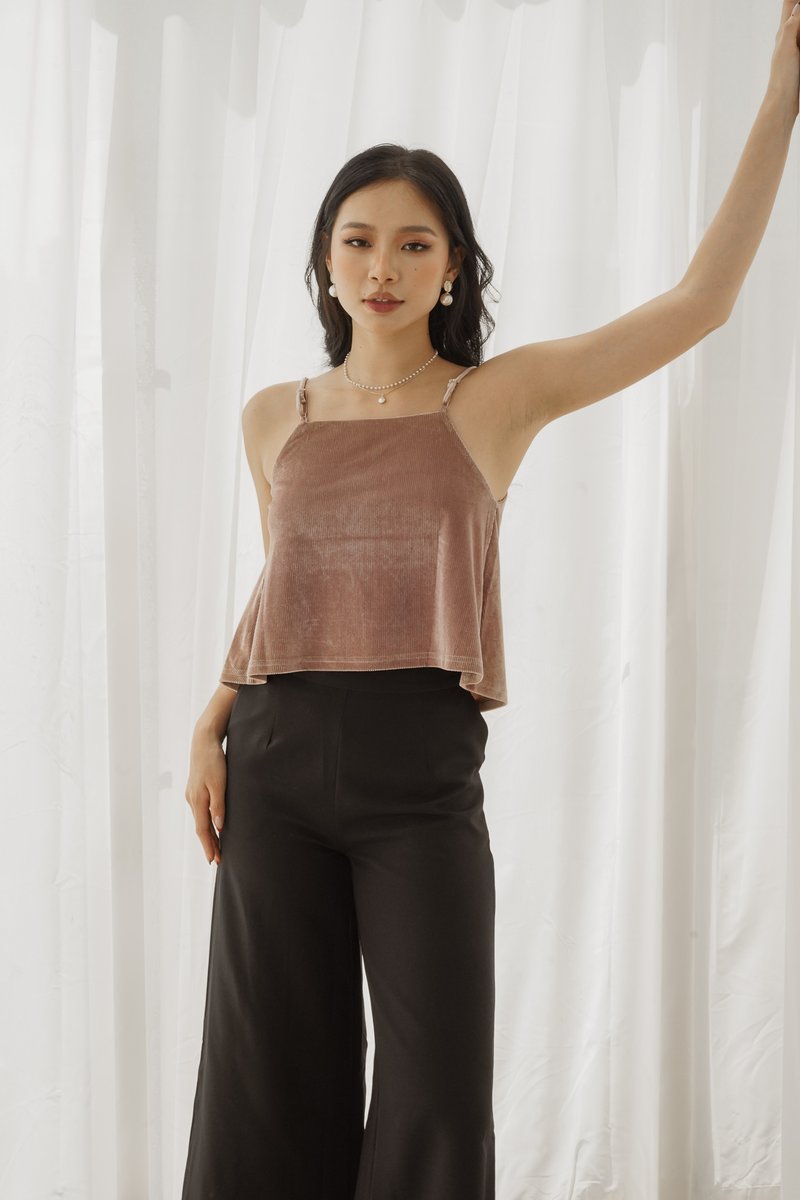 Aster Velvet Cami Top in Dusty Pink | Mikayla
