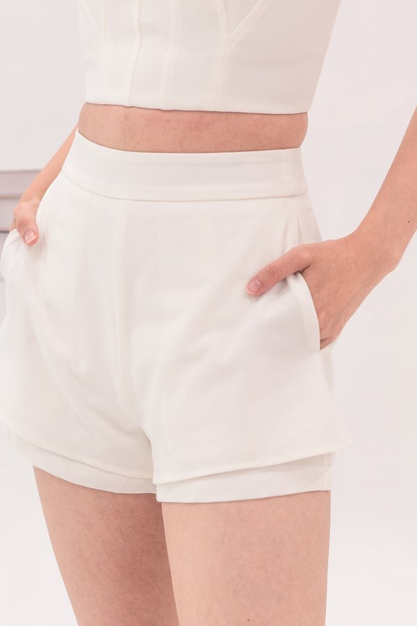 Nellie Layered Shorts in White