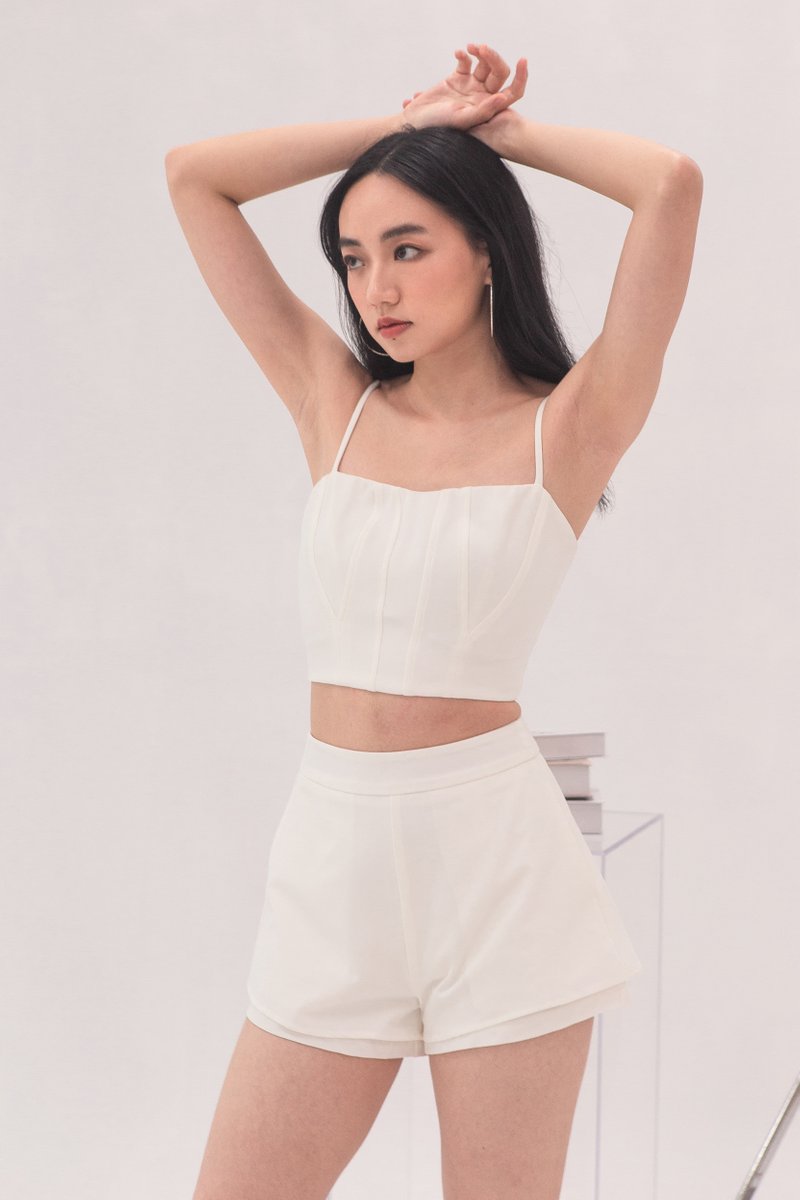 Nellie Layered Shorts in White
